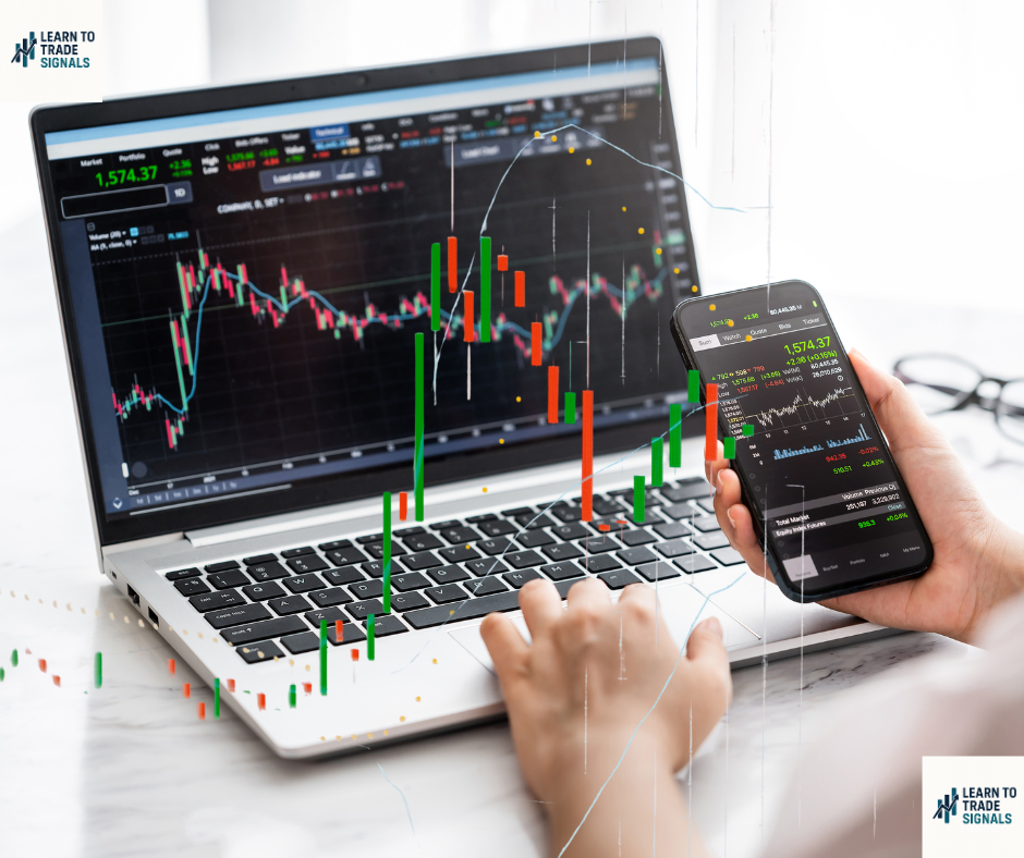 Laptop With Financial Candlestick Charts